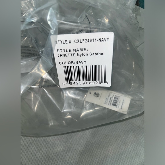 Christian Lacroix CXL navy Janette Nylon Satchel new with tags - Picture 5 of 5